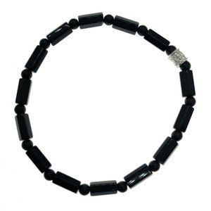 925 SS crystal gemstone men’s beaded bracelet